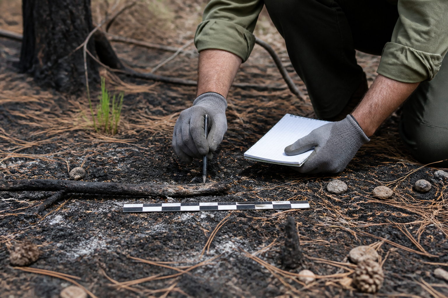 Documentación técnica de indicios tras un incendio forestal