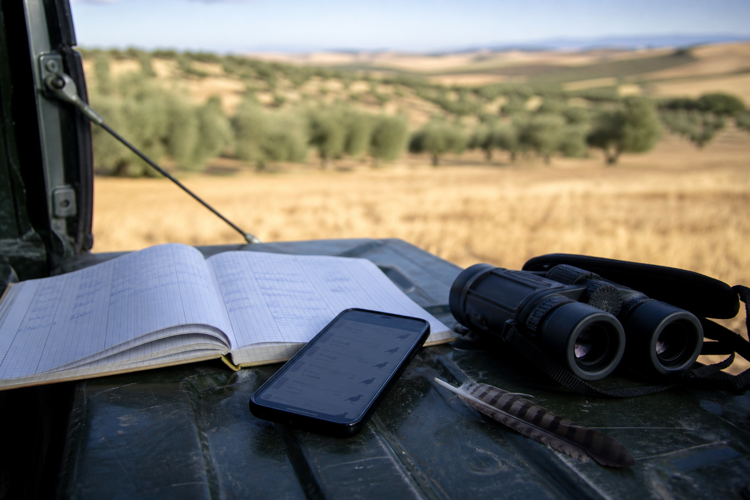 Material de campo para registrar información sobre fauna y capturas